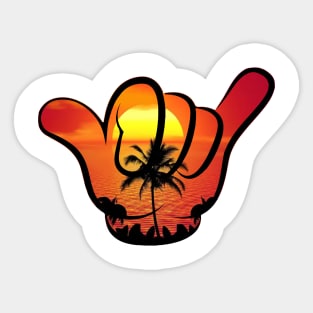 hand beach weather Sticker